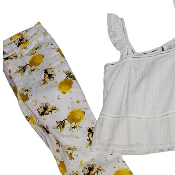 Pilcro and Letterpress for Anthropologie Highrise Lemon Novelty Cropped Jeans 28 - Picture 6 of 14